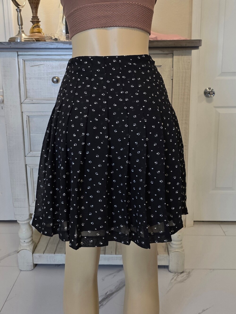 Ralph Lauren Black Polka Dot Skater Skirt - Picture 5 of 8